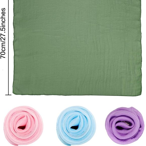 6 Pieces Chiffon Scarf 1950s Square Neck Head Scarfs Vintage Soft Polyester for - Picture 3 of 7